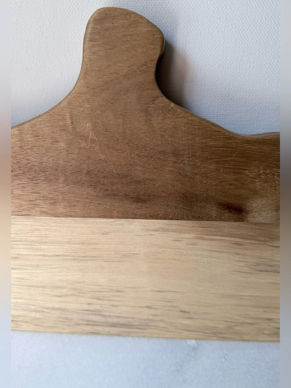 Pumpkin-Shaped Wood & Marble Serving Board - Light Wood and Pale gray